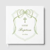 Sage Green Bow Crest doop Gastenboek (Voorkant)