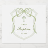 Sage Green Bow Crest doop Likeurfles Etiket (Enkel label)