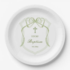 Sage Green Bow Crest doop Papieren Bordje