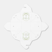 Sage Green Bow Crest Doop Uitnemen Bedankdoosjes (Uitgevouwen)