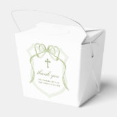 Sage Green Bow Crest Doop Uitnemen Bedankdoosjes (Achterkant)