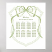 Sage Green Bow Crest Doopsel Zitting Grafiek Poster (Voorkant)