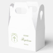 Sage Green Bow Crest dooptafel Bedankdoosjes (Geopend)