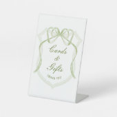 Sage Green Bow Crest Kaarten & Geschenken Reclamebord Met Voetstuk