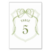 Sage Green Bow Crest Tafelnummer (Achterkant)