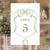 Sage Green Bow Crest Tafelnummer