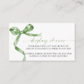 Sage Green Bow Display Baby shower Enclosure Kaart (Voorkant)