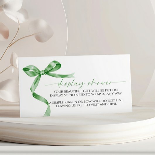 Sage Green Bow Display Baby shower Enclosure Kaart