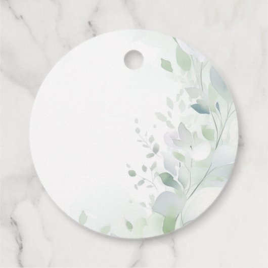 Sage Green Bow doop Bedankjes Labels (Achterkant)