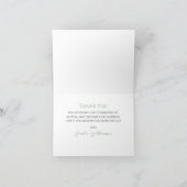 Sage Green Bow doop Bedankkaart (Binnen)