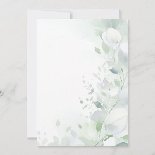 Sage Green Bow doop Kaart (Achterkant)