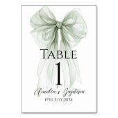 Sage Green Bow doop Kaart (Voorkant)