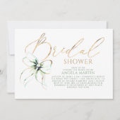Sage Green Bow Elegant Romantic Bridal Shower Kaart (Voorkant)