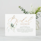 Sage Green Bow Elegant Romantic Bridal Shower Kaart (Staand voorkant)
