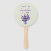 Sage Green Bow Floral Lavendel Vrijgezellenfeest Handwaaier (Achterkant)