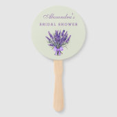 Sage Green Bow Floral Lavendel Vrijgezellenfeest Handwaaier (Voorkant)