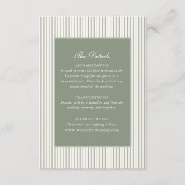 Sage Green Bow Frame Wedding Details Informatiekaartje