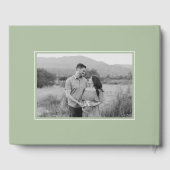 Sage Green Bow Gepersonaliseerd Baby shower Gasten Gastenboek (Achterkant)