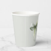 Sage Green Bow Gingham Baby Shower Papieren Bekers (Rechts)