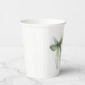 Sage Green Bow Gingham Baby Shower Papieren Bekers (Rechts)