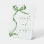 Sage Green Bow Kaarten en geschenken Reclamebord Met Voetstuk (Voorkant)