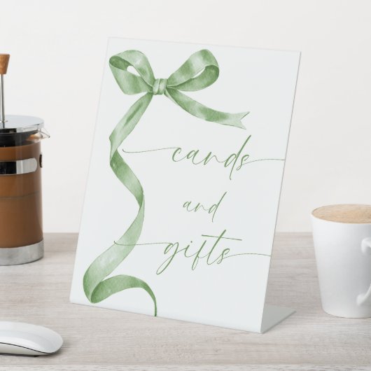 Sage Green Bow Kaarten en geschenken Reclamebord Met Voetstuk (Insitu)