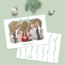 Sage Green Bow Ribbon Lijst Vrolijke Kerstfoto