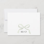 Sage Green Bow Ribbon Menu Choice Wedding RSVP (Achterkant)