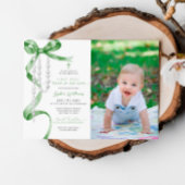 Sage Green Bow & Rozenkrans Foto Eerste Heilige Co Kaart