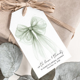 Sage Green Bow Watercolor Bridal Shower Thank You Cadeaulabel