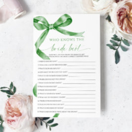 Sage Green Bow Wie Weet De Bruid Beste Spel