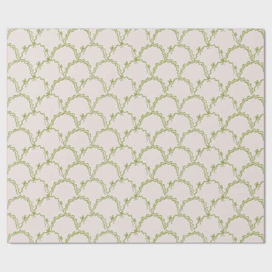 Sage Green Bow Wrapping Paper Cadeaupapier (Vlak)