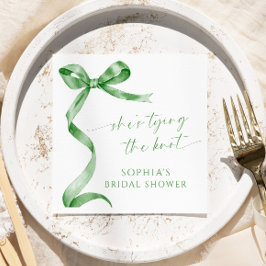 Sage Green Bow Ze bindt het knoop Vrijgezellenfees Servet