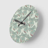 Sage Green Bows Ronde Klok (Hoek)