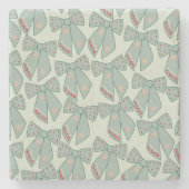 Sage Green Bows Stenen Onderzetter (Voorkant)