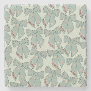 Sage Green Bows Stenen Onderzetter