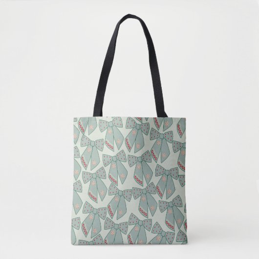 Sage Green Bows Tote Bag (Voorkant)