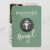 Sage Green Brazil Passport Bewaar de datum Save The Date (Voorkant / Achterkant)