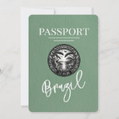 Sage Green Brazil Passport Bewaar de datum Save The Date (Voorkant)