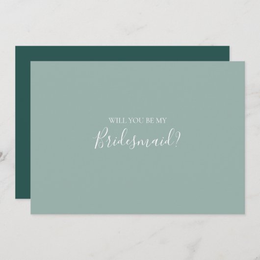 Sage Green Bridesmaid proposal Kaart (Voorkant / Achterkant)