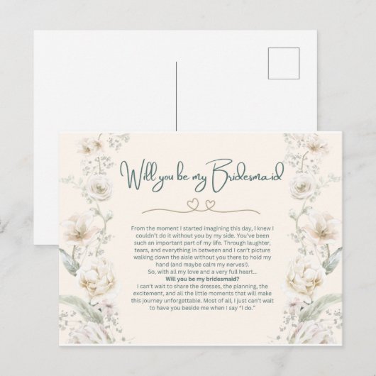 Sage Green Bridesmaid proposal Kaart (Voorkant / Achterkant)