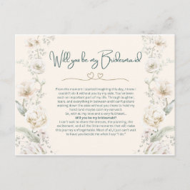 Sage Green Bridesmaid proposal Kaart