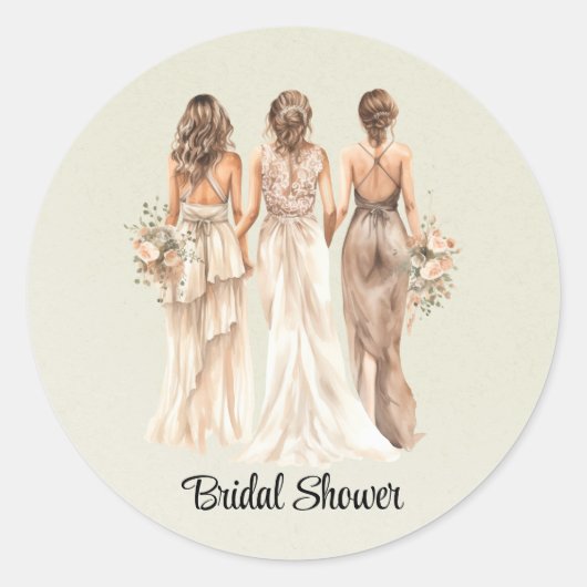 Sage Green Bridesmaids Vrijgezellenfeest Ronde Sticker (Voorkant)