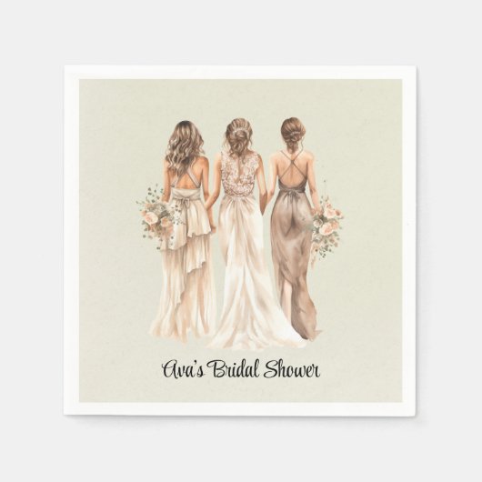 Sage Green Bridesmaids Vrijgezellenfeest Servet (Voorkant)