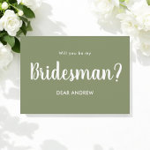 Sage Green Bridesman-ontwerpuitnodiging Kaart