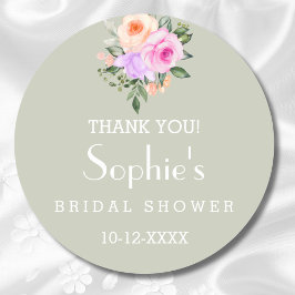 Sage Green Bright Floral Vrijgezellenfeest Bedankt Ronde Sticker