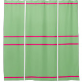Sage Green Bright Pink White Geometric  Douchegordijn (Voorkant)