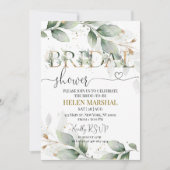 Sage Green Bruids Douche Uitnodiging (Voorkant)