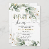 Sage Green Bruids Douche Uitnodiging (Voorkant / Achterkant)