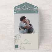  Sage Green bruiloft in één uitnodiging (Buitenkant)